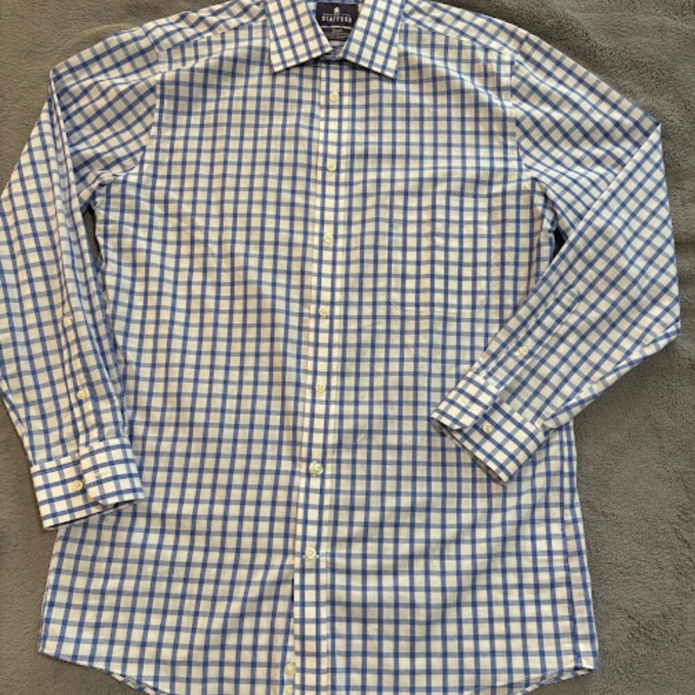 Stafford mens long sleeve shirt fitted size M